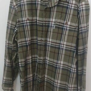 Carhartt "Original or Loose Fit: Flannel Green Plaid Mens Shirt Size 2XL